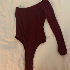 LA HEARTS MAROON BODY SUIT